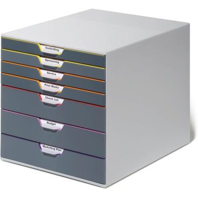 Durable VARICOLOR® 7 opbergmodule met 7 laden opslag voor bureau voor documenten in A4+ formaat Durable VARICOLOR® 7 opbergmodule met 7 laden opslag voor bureau voor documenten in A4+ formaat