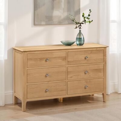 Julian Bowen Cotswold brede ladekast met 6 lades Julian Bowen Cotswold brede ladekast met 6 lades