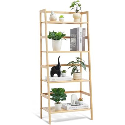 VEVOR Badkamerrek met 4 niveaus, bamboe ladderrek, multifunctioneel opbergrek voor display, vrijstaande bloemenplantenstandaard, boekenkast voor keuken, huis VEVOR Badkamerrek met 4 niveaus, bamboe ladderrek, multifunctioneel opbergrek voor display, vrijstaande bloemenplantenstandaard, boekenkast voor keuken, huis