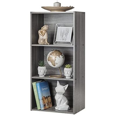 Iris Ohyama , Opbergkast, boekenkast, 3 planken, robuust, multifunctioneel, kantoor, ingang, slaapkamer, woonkamer – basic opbergrek CX-3 – eik grijs Iris Ohyama , Opbergkast, boekenkast, 3 planken, robuust, multifunctioneel, kantoor, ingang, slaapkamer, woonkamer – basic opbergrek CX-3 – eik grijs