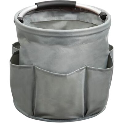 Kesper 89173 Universele reinigingsmand, opberg- en reinigingsmand van polyester en roestvrij staal, 29 x 28 x 26,5 cm, met buitenvakken en groot binnenvak, 89173 Kesper 89173 Universele reinigingsmand, opberg- en reinigingsmand van polyester en roestvrij staal, 29 x 28 x 26,5 cm, met buitenvakken en groot binnenvak, 89173