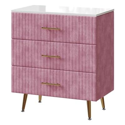 Vicco Commode "Velia", roze, 70 x 78,5 cm Met 3 laden, voor het opbergen van kleding en alledaagse voorwerpen Vicco Commode "Velia", roze, 70 x 78,5 cm Met 3 laden, voor het opbergen van kleding en alledaagse voorwerpen