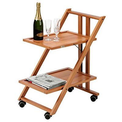 Arredamenti Italia AR_IT- 575 SIMPATY serveerwagen/serveerwagen, massief beuken, opvouwbaar, kersenkleurig, 64 x 79 x 45 cm Arredamenti Italia AR_IT- 575 SIMPATY serveerwagen/serveerwagen, massief beuken, opvouwbaar, kersenkleurig, 64 x 79 x 45 cm