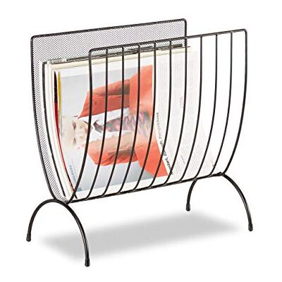 Relaxdays Tijdschriftenhouder zwart metaal 35 x 34 x 18 cm Relaxdays Tijdschriftenhouder zwart metaal 35 x 34 x 18 cm