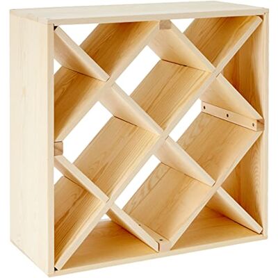 Zeller 13171 Wijnrek van natuurlijk hout, ruitvorm, 52 x 25 x 52 cm Zeller 13171 Wijnrek van natuurlijk hout, ruitvorm, 52 x 25 x 52 cm