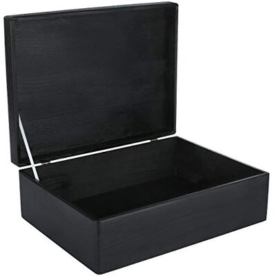 Creative XL Zwarte Grote Houten Doos Opbergdoos 40 x 30 x 14 cm (+/-1cm) met Deksel zonder Handgrepen Borst voor Decoratie voor Documenten, Kostbaarheden, Speelgoed en Gereedschap Creative XL Zwarte Grote Houten Doos Opbergdoos 40 x 30 x 14 cm (+/-1cm) met Deksel zonder Handgrepen Borst voor Decoratie voor Documenten, Kostbaarheden, Speelgoed en Gereedschap