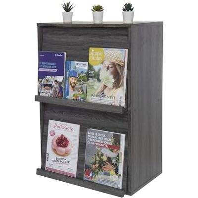 Iris Ohyama , Meubels, boekenkast, opbergrek, 2 opklapbare deuren, design, robuust, modern, multifunctioneel, kantoor, slaapkamer, woonkamer flap rek CHR-2 eiken grijs Iris Ohyama , Meubels, boekenkast, opbergrek, 2 opklapbare deuren, design, robuust, modern, multifunctioneel, kantoor, slaapkamer, woonkamer flap rek CHR-2 eiken grijs