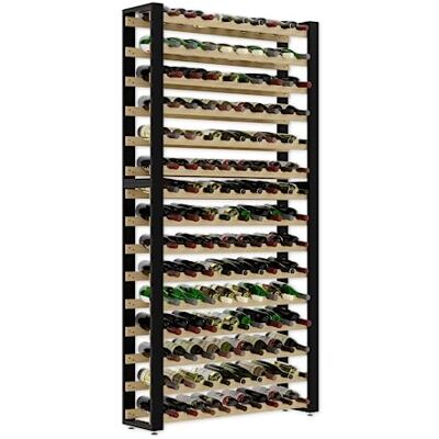 Lenmar RW Wijnrek van hout voor flessen, LOFT, 135 flessen, 204 x 104 x 27 cm, rek Lenmar RW Wijnrek van hout voor flessen, LOFT, 135 flessen, 204 x 104 x 27 cm, rek
