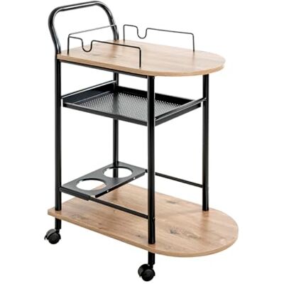 HAKU Möbel keukenwagen eiken, zwart, MDF, metaal Dim.: B 65 cm x H 83 cm x D 35 cm, Stijl: Modern HAKU Möbel keukenwagen eiken, zwart, MDF, metaal Dim.: B 65 cm x H 83 cm x D 35 cm, Stijl: Modern