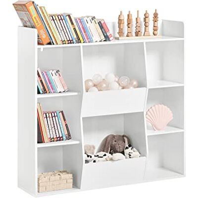 SoBuy Boekenkast voor kinderen, speelgoed, kinderen, met 8 vakken, meubels, opslag, speelgoed, rek, boekenkast, tijdschriftenrek, wit, 106 x 30 x 104 cm, KMB55-W SoBuy Boekenkast voor kinderen, speelgoed, kinderen, met 8 vakken, meubels, opslag, speelgoed, rek, boekenkast, tijdschriftenrek, wit, 106 x 30 x 104 cm, KMB55-W