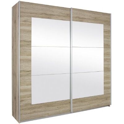 RAUCH Möbel Alegro Sanremo Zweefdeurkast licht eiken met spiegel 2 deuren met accessoirepakket Basic 3 kledingstangen, 3 planken (B x H x D) 271 x 210 x 62 cm RAUCH Möbel Alegro Sanremo Zweefdeurkast licht eiken met spiegel 2 deuren met accessoirepakket Basic 3 kledingstangen, 3 planken (B x H x D) 271 x 210 x 62 cm