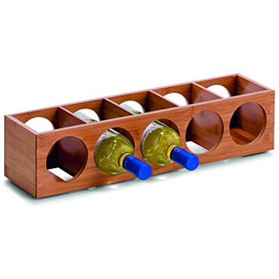 Zeller 13565 Wijnrek Voor 5 Flessen, Bruin, 13.5 x 12.5 x 53 cm Zeller 13565 Wijnrek Voor 5 Flessen, Bruin, 13.5 x 12.5 x 53 cm