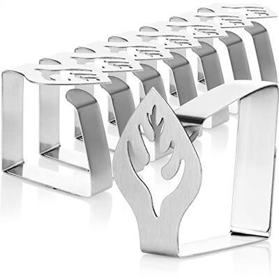com-four ® 8 x premium tafelkleedklemmen van roestvrij staal, stoffen Tafelklemmen voor binnen en buiten, metalen clips com-four ® 8 x premium tafelkleedklemmen van roestvrij staal, stoffen Tafelklemmen voor binnen en buiten, metalen clips