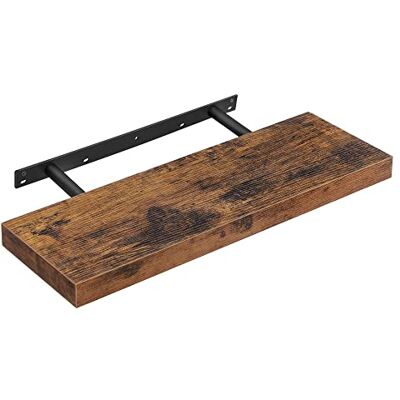VASAGLE LWS26BX Wandrek, zwevende plank, 20 x 60 x 3,8 cm, hangrek voor fotolijsten, decoratie, opslag voor woonkamer, kantoor, keuken, rustiek bruin VASAGLE LWS26BX Wandrek, zwevende plank, 20 x 60 x 3,8 cm, hangrek voor fotolijsten, decoratie, opslag voor woonkamer, kantoor, keuken, rustiek bruin