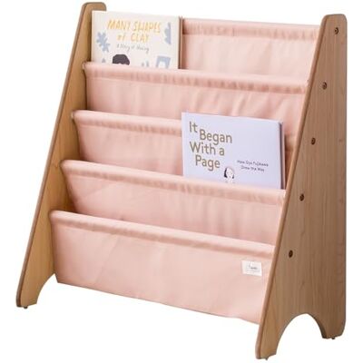 3 Sprouts Boekenkast van gerecyclede stof voor kinderen, boekenkast met 4 niveaus, voor kinderkamer, speelkamer, klaslokaal, houten opbergrek voor kinderen vanaf 3 jaar en 3 Sprouts Boekenkast van gerecyclede stof voor kinderen, boekenkast met 4 niveaus, voor kinderkamer, speelkamer, klaslokaal, houten opbergrek voor kinderen vanaf 3 jaar en