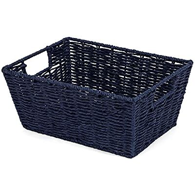 Compactor Etna RAN6541 opbergmand van papier en metaal, geweven, 31 x 24 x 14 cm, marineblauw Compactor Etna RAN6541 opbergmand van papier en metaal, geweven, 31 x 24 x 14 cm, marineblauw