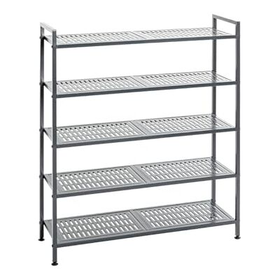 HAKU Schoenenrek, 5 legplanken, metaal, gepoedercoat, antraciet, afmetingen: B 73 x H 90 x D 25 cm, stijl: modern HAKU Schoenenrek, 5 legplanken, metaal, gepoedercoat, antraciet, afmetingen: B 73 x H 90 x D 25 cm, stijl: modern