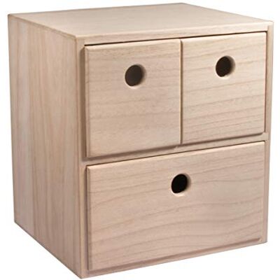 Rayher 62908505 Houten commode met 3 laden, 21 x 18 x 23 cm, FSC-gecertificeerd, naturel Rayher 62908505 Houten commode met 3 laden, 21 x 18 x 23 cm, FSC-gecertificeerd, naturel