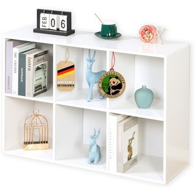 Floordirekt Boekenkast van hout met 6 kubusvormige vakken voor woonkamer en slaapkamer (Vermont) Floordirekt Boekenkast van hout met 6 kubusvormige vakken voor woonkamer en slaapkamer (Vermont)