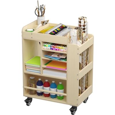 uyoyous Rollende houten kunst kar, kunst en ambachten benodigdheden organisator multifunctionele opslag kast ambachten uyoyous Rollende houten kunst kar, kunst en ambachten benodigdheden organisator multifunctionele opslag kast ambachten