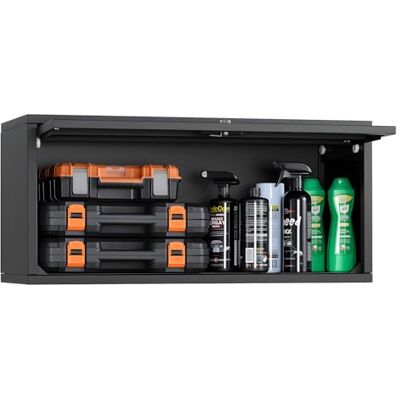 VEVOR Metalen wandkast, 77 x 30,5 x 35,6 cm, zwevende garagegereedschapskast met opklapbare deur, 54,5 kg belasting per plank, geschikt voor garage, kelder, keuken VEVOR Metalen wandkast, 77 x 30,5 x 35,6 cm, zwevende garagegereedschapskast met opklapbare deur, 54,5 kg belasting per plank, geschikt voor garage, kelder, keuken