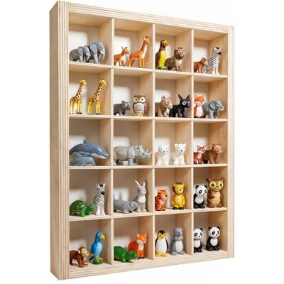Creative Houten vitrine met 20 vakken, 35 x 26 x 5,5 cm, natuurlijk Perfecte organizer voor kast en lade, wandvitrine voor kantoor, keuken, kleedkamer Creative Houten vitrine met 20 vakken, 35 x 26 x 5,5 cm, natuurlijk Perfecte organizer voor kast en lade, wandvitrine voor kantoor, keuken, kleedkamer