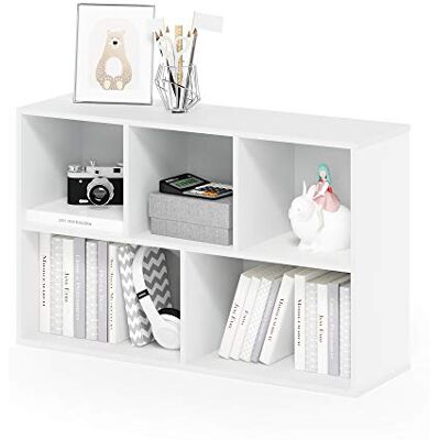 Furinno 11069 boekenkast, hout, wit, één maat, dicht, eenheidsmaat Furinno 11069 boekenkast, hout, wit, één maat, dicht, eenheidsmaat