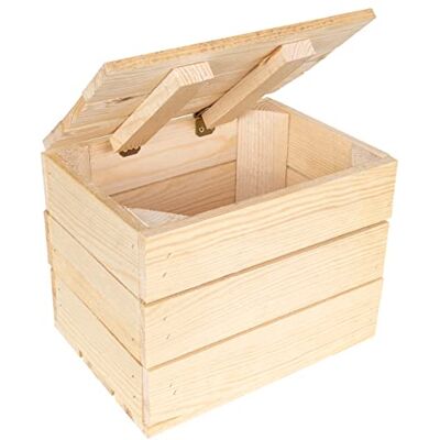 Creative Opbergdoos van hout, 27,5 x 20 x 21,5 cm, met deksel, geschenkdoos, kist, vintage doos Creative Opbergdoos van hout, 27,5 x 20 x 21,5 cm, met deksel, geschenkdoos, kist, vintage doos