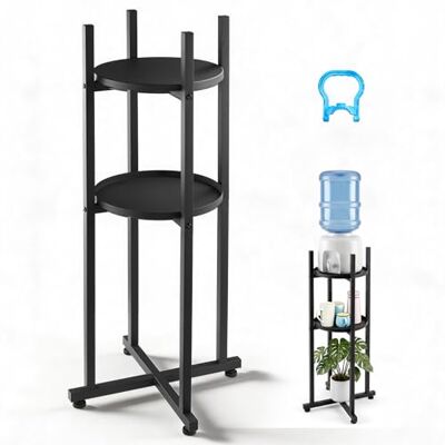VEVOR Support pour distributeur d'eau, étagère métallique à 2 niveaux, étagères amovibles, capacité de 1 bouteille de 11 L et 19 L, décoration et rangement pour salle à manger, cuisine, bureau, salon VEVOR Support pour distributeur d'eau, étagère métallique à 2 niveaux, étagères amovibles, capacité de 1 bouteille de 11 L et 19 L, décoration et rangement pour salle à manger, cuisine, bureau, salon
