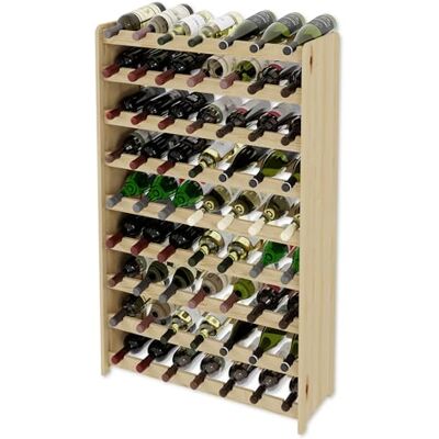 Lenmar , Kies je kleur, RW-3-63, houten wijnrek, 118 x 72 x 26,5 cm, voor 63 flessen, 9 lagen, natuur, bruin, antraciet, wijnopslag Lenmar , Kies je kleur, RW-3-63, houten wijnrek, 118 x 72 x 26,5 cm, voor 63 flessen, 9 lagen, natuur, bruin, antraciet, wijnopslag