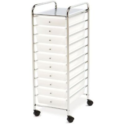 Seville Classics 10-lade organizer wagen, staal, zilver, 39,5 x 39 x 98 cm Seville Classics 10-lade organizer wagen, staal, zilver, 39,5 x 39 x 98 cm