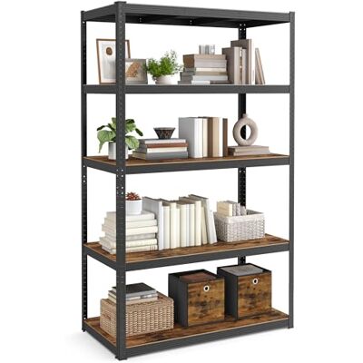 SONGMICS Rek voor zwaar gebruik zonder schroeven, 5 niveaus, 750 kg COZORY GLR060B11 opbergkast, deelbaar, van staal en MDF, 60 x 120 x 200 cm, voor garage, zwart en taupe SONGMICS Rek voor zwaar gebruik zonder schroeven, 5 niveaus, 750 kg COZORY GLR060B11 opbergkast, deelbaar, van staal en MDF, 60 x 120 x 200 cm, voor garage, zwart en taupe