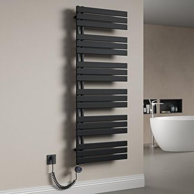 Mai & Mai Centrale handdoekradiator, 159 x 60 cm, grijs, zwart, roestvrij staal FN, met verwarmingsweerstand, zwart, 1000 W Résistance Chauffante Incluse, 1000W, Chauffage Central, Électrique, Pour Salle de Bain Mai & Mai Centrale handdoekradiator, 159 x 60 cm, grijs, zwart, roestvrij staal FN, met verwarmingsweerstand, zwart, 1000 W Résistance Chauffante Incluse, 1000W, Chauffage Central, Électrique, Pour Salle de Bain