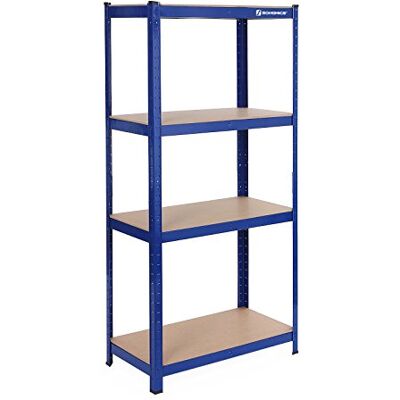 SONGMICS GLR44Q Opbergrek met 4 niveaus, 40 x 80 x 160 cm, capaciteit 520 kg, verstelbare planken, industriële stijl, voor keuken, woonkamer, blauw SONGMICS GLR44Q Opbergrek met 4 niveaus, 40 x 80 x 160 cm, capaciteit 520 kg, verstelbare planken, industriële stijl, voor keuken, woonkamer, blauw