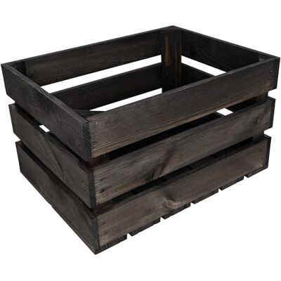 Creative Houten kist, zwart, 40 x 30 x 23 cm, vintage opbergkist en decoratie Creative Houten kist, zwart, 40 x 30 x 23 cm, vintage opbergkist en decoratie