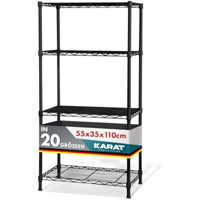 KARAT Decoratief en robuust metalen rek voor badkamer, keuken, kantoor, woonkamer en buiten (55 x 35 x 110 cm, rockzwart: diameter 19 mm) KARAT Decoratief en robuust metalen rek voor badkamer, keuken, kantoor, woonkamer en buiten (55 x 35 x 110 cm, rockzwart: diameter 19 mm)