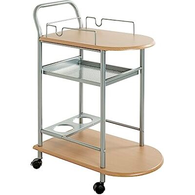 HAKU keukenwagen aluminium, beuken, MDF, metaal Dim.: B 65 cm x H 83 cm x D 35 cm, Stijl: Modern HAKU keukenwagen aluminium, beuken, MDF, metaal Dim.: B 65 cm x H 83 cm x D 35 cm, Stijl: Modern