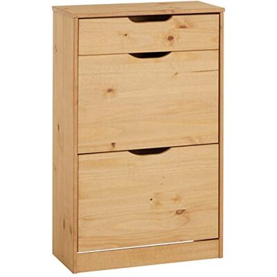 IDIMEX Basil Schoenenkast met 2 kleppen en 1 lade, van massief grenenhout, bruin gelakt IDIMEX Basil Schoenenkast met 2 kleppen en 1 lade, van massief grenenhout, bruin gelakt