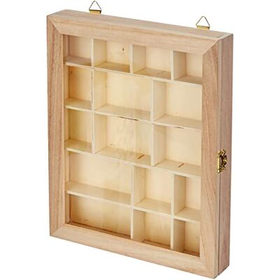 Artemio Vitrinekast, Hout, Beige, 23 x 28 x 4 cm Artemio Vitrinekast, Hout, Beige, 23 x 28 x 4 cm