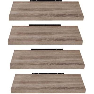 EUGAD Set van 2 moderne houten wandplanken, 50 x 22,9 x 3,8 cm, gele eik, 0115QJ-4 EUGAD Set van 2 moderne houten wandplanken, 50 x 22,9 x 3,8 cm, gele eik, 0115QJ-4