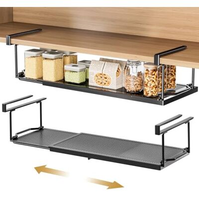 Yorbay Set van 2 metalen hangmanden Verstelbare opbergmand van 38 tot 70 cm Voor schoenenkasten en kasten Zwart Yorbay Set van 2 metalen hangmanden Verstelbare opbergmand van 38 tot 70 cm Voor schoenenkasten en kasten Zwart
