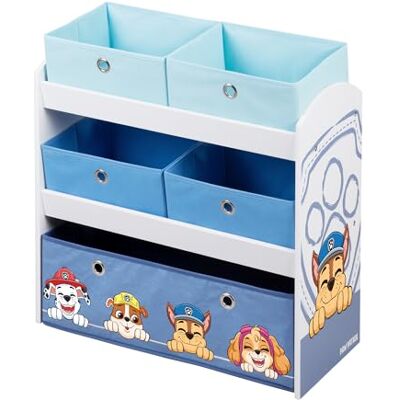 roba Paw Patrol houten speelgoedrek voor kinderen, 5 afneembare stoffen dozen, hondenmotief, opbergkast voor speelgoed en boeken, 64 x 30 x 60 cm, blauw/grijs roba Paw Patrol houten speelgoedrek voor kinderen, 5 afneembare stoffen dozen, hondenmotief, opbergkast voor speelgoed en boeken, 64 x 30 x 60 cm, blauw/grijs