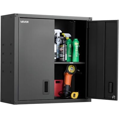VEVOR Wandkast van metaal, 76,2 x 31 x 76,2 cm (b x d x h), zwevende opbergkast van staal met afsluitbare deuren en verstelbare plank voor garage, kelder, keuken, magazijn, montage VEVOR Wandkast van metaal, 76,2 x 31 x 76,2 cm (b x d x h), zwevende opbergkast van staal met afsluitbare deuren en verstelbare plank voor garage, kelder, keuken, magazijn, montage