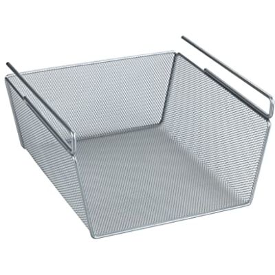 WENKO Plankmand Opbergmand voor kasten, metaal, 27,5 x 15 x 28 cm, zilver WENKO Plankmand Opbergmand voor kasten, metaal, 27,5 x 15 x 28 cm, zilver