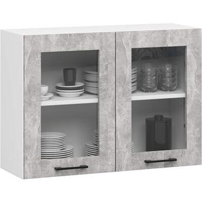 AKORD OLIWIA Hangkast 80 cm met hangglas, 2 planken en 2 deuren, ingebouwde keukenkast, keukenkast, hoge kast, keukenkast, b 80 x h 58 x d 30,5 cm, wit en AKORD OLIWIA Hangkast 80 cm met hangglas, 2 planken en 2 deuren, ingebouwde keukenkast, keukenkast, hoge kast, keukenkast, b 80 x h 58 x d 30,5 cm, wit en
