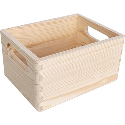 Creative Opbergkist van hout, 19,5 x 15 x 10 cm (+/- 1 cm), opbergdoos van hout met handgrepen, opbergdoos voor keuken, opbergdoos, kantoor, opbergvak Creative Opbergkist van hout, 19,5 x 15 x 10 cm (+/- 1 cm), opbergdoos van hout met handgrepen, opbergdoos voor keuken, opbergdoos, kantoor, opbergvak