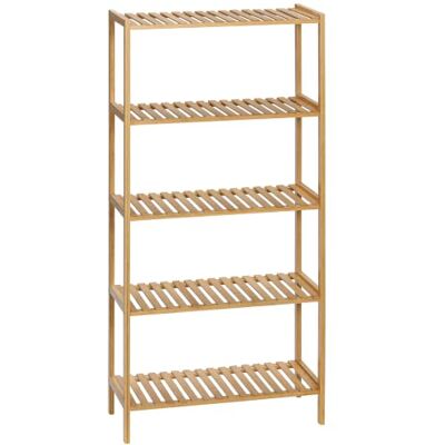 HOMCOM Opbergplank, bamboe, 5 niveaus, 60 x 26 x 130 cm, natuurlijk hout HOMCOM Opbergplank, bamboe, 5 niveaus, 60 x 26 x 130 cm, natuurlijk hout