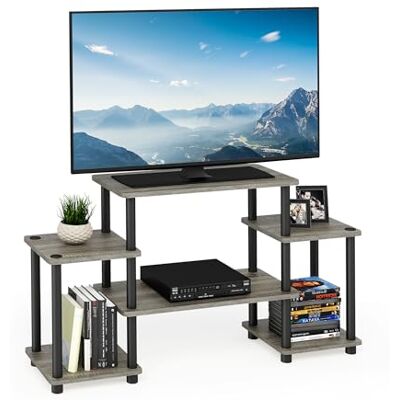 Furinno Turn-N-Tube Gereedschapsvrij entertainmentcentrum, tv-kast, Frans eiken/zwart, 105,4 x 58 x 29,5 cm (b x h x d) Furinno Turn-N-Tube Gereedschapsvrij entertainmentcentrum, tv-kast, Frans eiken/zwart, 105,4 x 58 x 29,5 cm (b x h x d)
