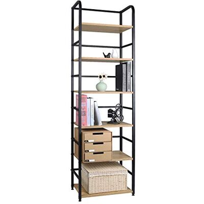 WOLTU Plank met 6 niveaus, verticale boekenkast, structuur WOLTU Plank met 6 niveaus, verticale boekenkast, structuur