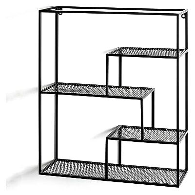 HAKU wandplank zwart, metaal Dim.: L 50 cm x H 60 cm x D 18 cm, Stijl: Modern HAKU wandplank zwart, metaal Dim.: L 50 cm x H 60 cm x D 18 cm, Stijl: Modern